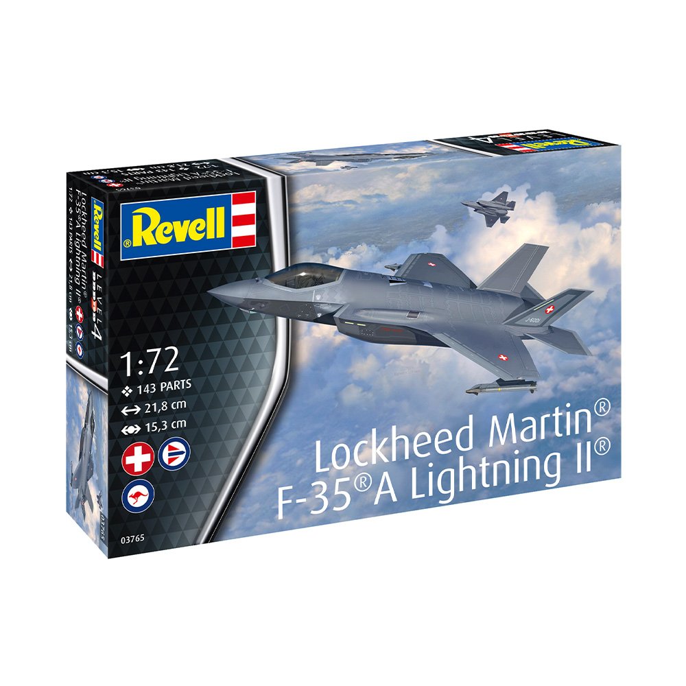 REVELL LOCKHEED MARTIN F-35A LIGHTNING II AUST.DECALS, 1:72 Scale Model Kit