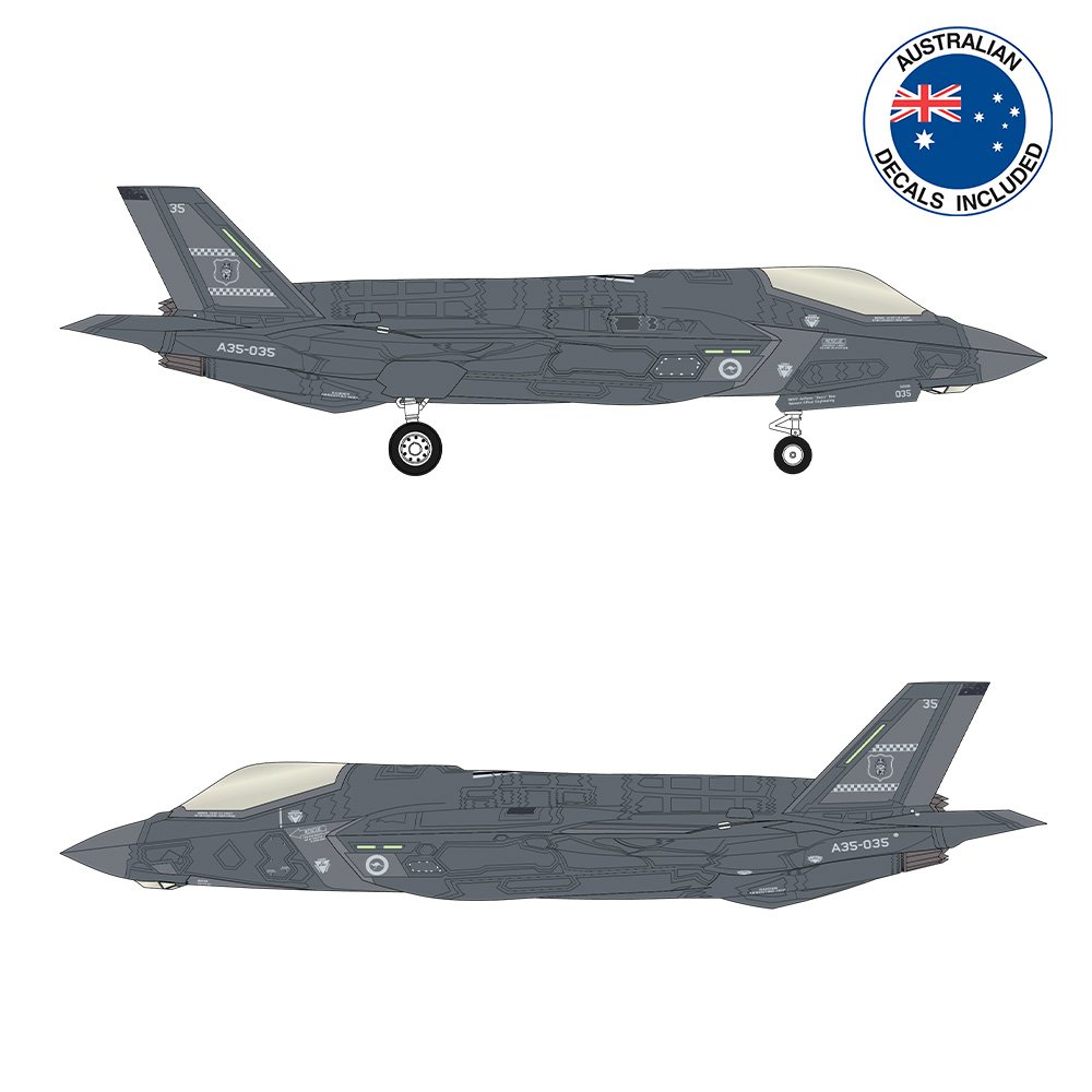 REVELL LOCKHEED MARTIN F-35A LIGHTNING II AUST.DECALS, 1:72 Scale Model Kit
