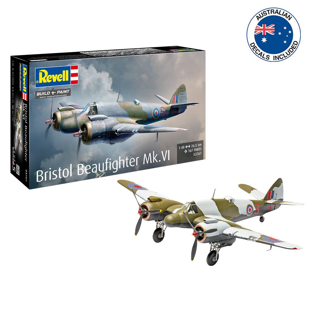 REVELL BRISTOL BEAUFTHTER MK. VI AUS. DECALS, 1:48 Scale Model Kit