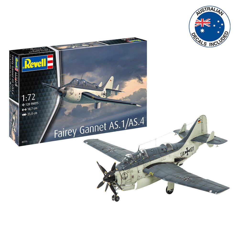REVELL FAIREY GANNET AS.1/AS.4 WITH AUS. DECALS, 1:72 Scale Model Kit