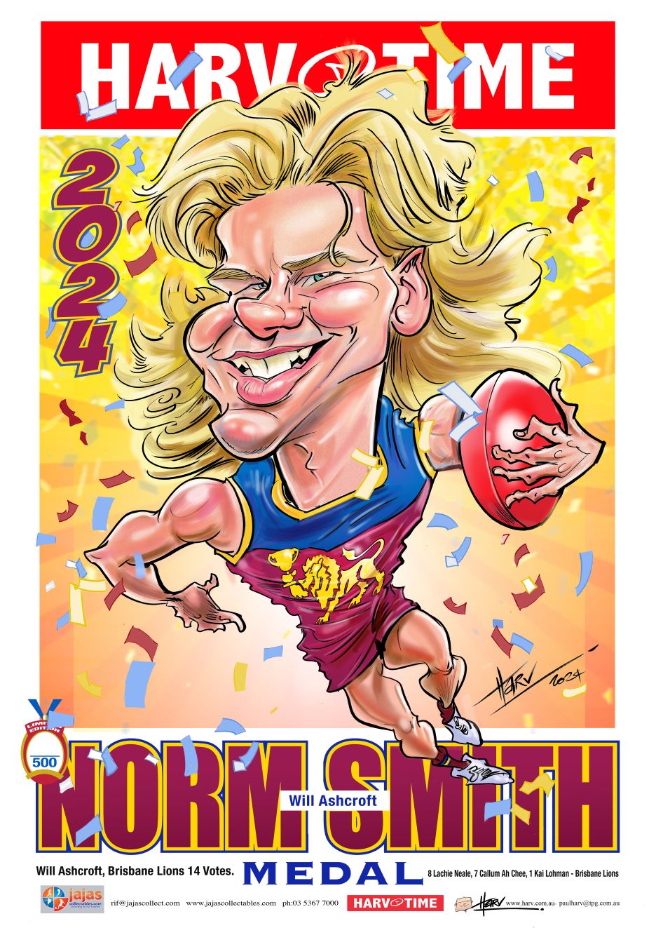 Will Ashcroft, 2024 Norm Smith Medal Poster, Harv Time