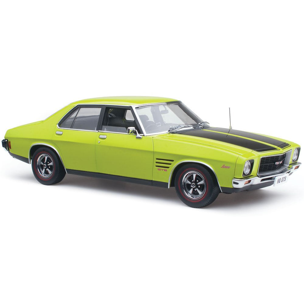 Classic Carlectables Holden HQ Monaro GTS Sedan Barbados Green with Black Stripes (350ci Engine), 1:18 Scale Diecast Model Car