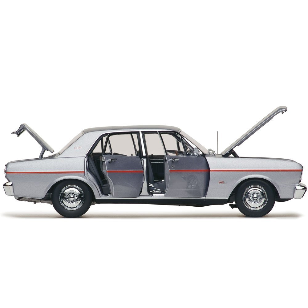 Classic Carlectables Ford XT Falcon GT Frosted Pewter, 1:18 Scale Diecast Model Car