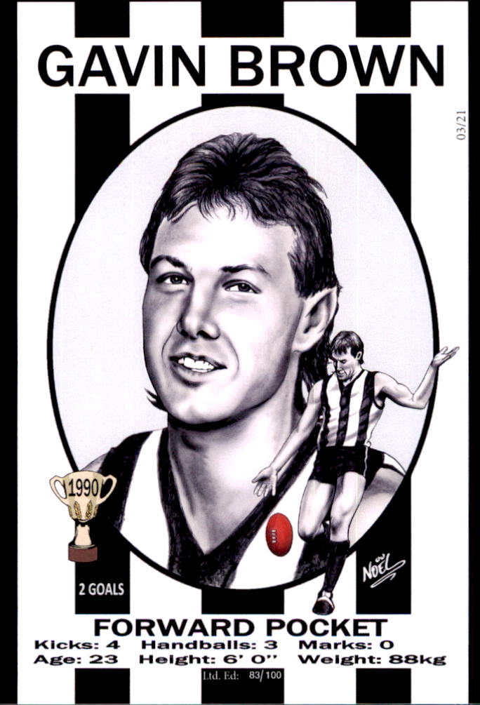 Collingwood Magpies 1990 Premiers Card Set by Noel