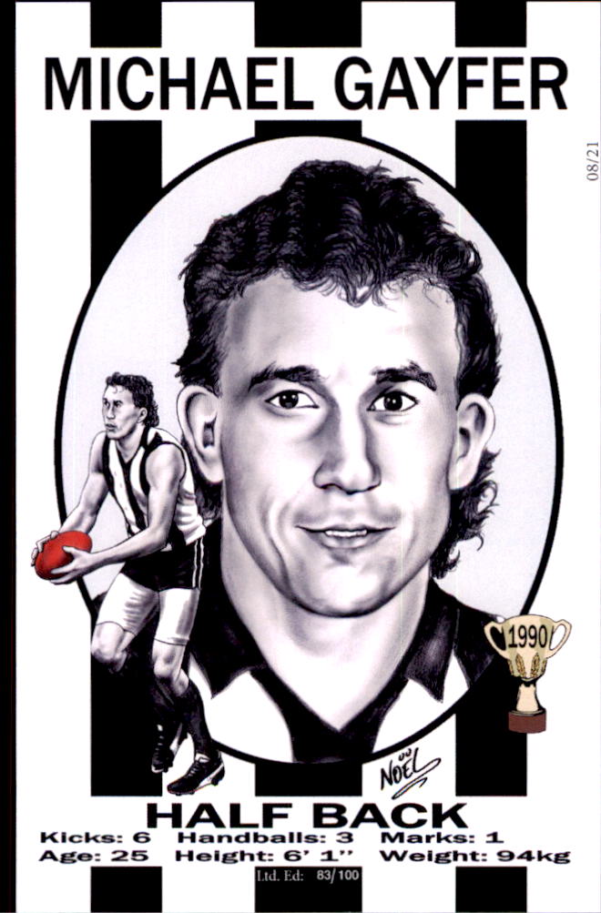 Collingwood Magpies 1990 Premiers Card Set by Noel