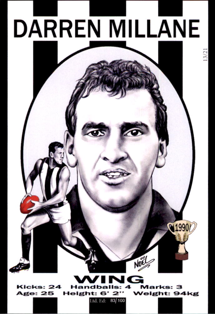 Collingwood Magpies 1990 Premiers Card Set by Noel