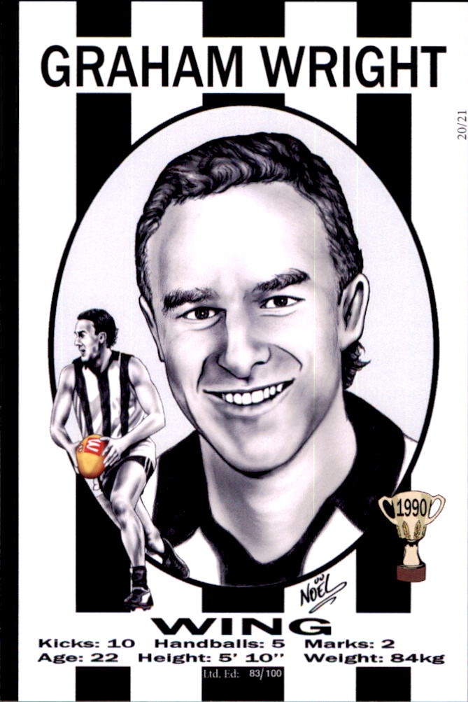Collingwood Magpies 1990 Premiers Card Set by Noel