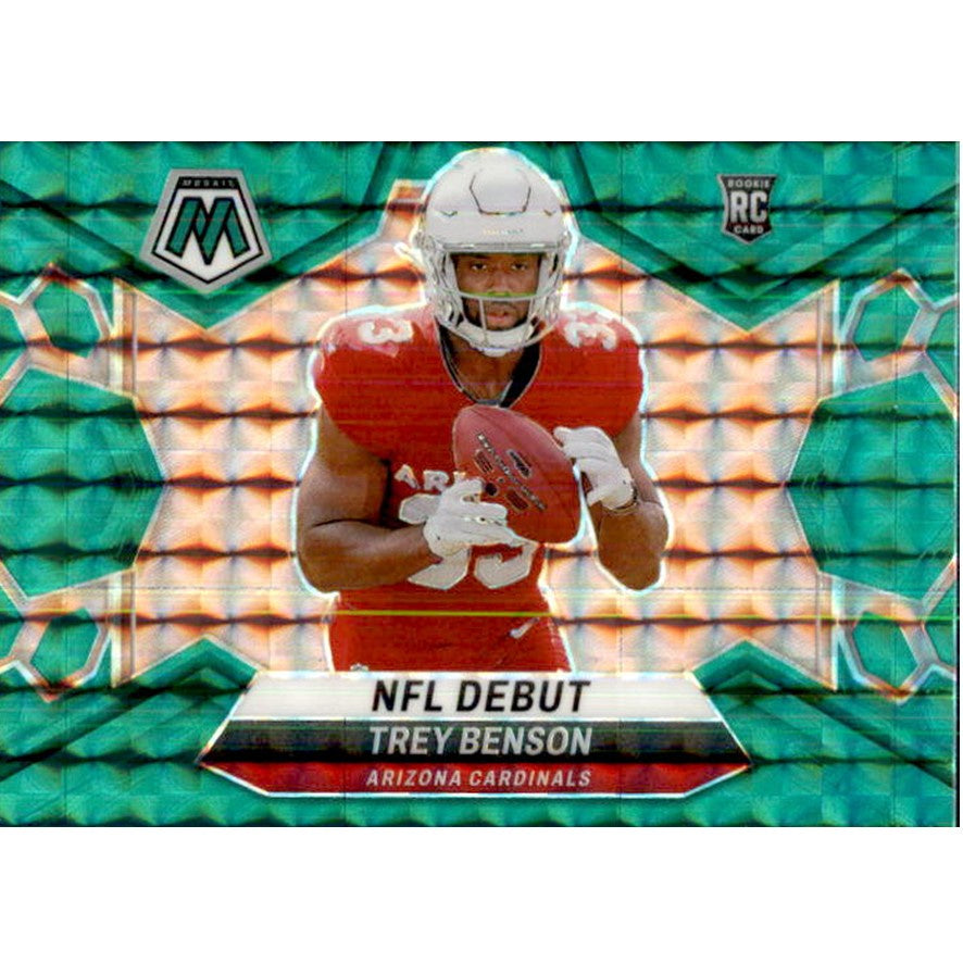 Trey Benson, RC, Green Prizm, 2024 Panini Mosaic Football NFL