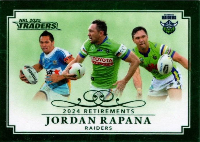 Jordan Rapana, Retirements Case Card, 2025 TLA Traders Titanium NRL