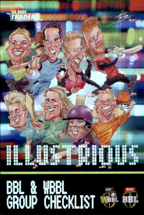 BBL & WBBL Group Checklist, Illustrious, 2025-26 TGI TLA CA Cricket Traders