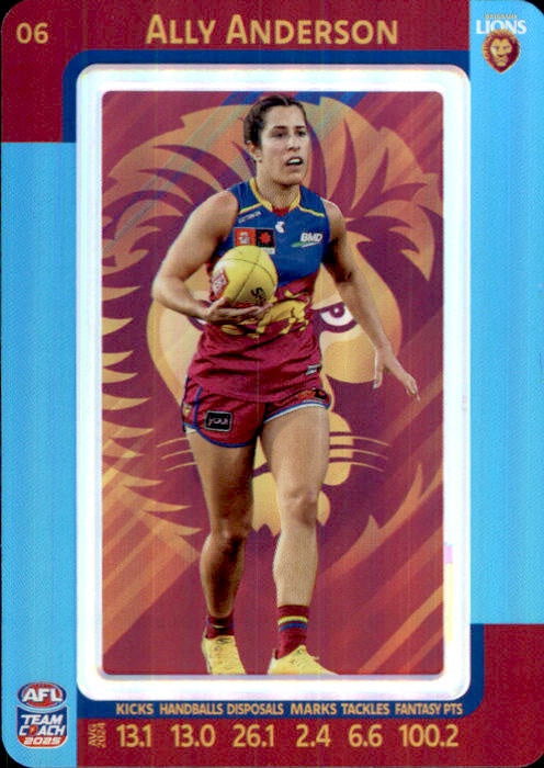 Ally Anderson, #06, Blue Parallel, 2025 Teamcoach AFLW