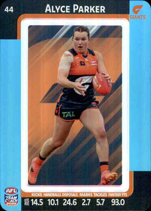 Alyce Parker, #44, Blue Parallel, 2025 Teamcoach AFLW