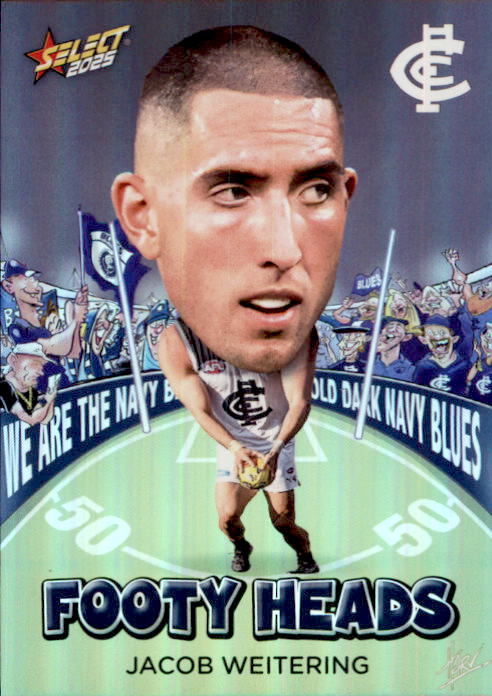 Jacob Weitering, FH18, Footy Heads, 2025 Select AFL Footy Stars