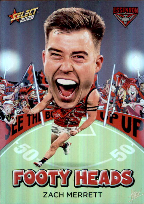 Zach Merrett, FH29, Footy Heads, 2025 Select AFL Footy Stars