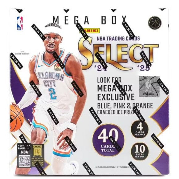 2024-25 Panini Select Basketball Mega Box (Blue,Pink,Orange Cracked Ice!)