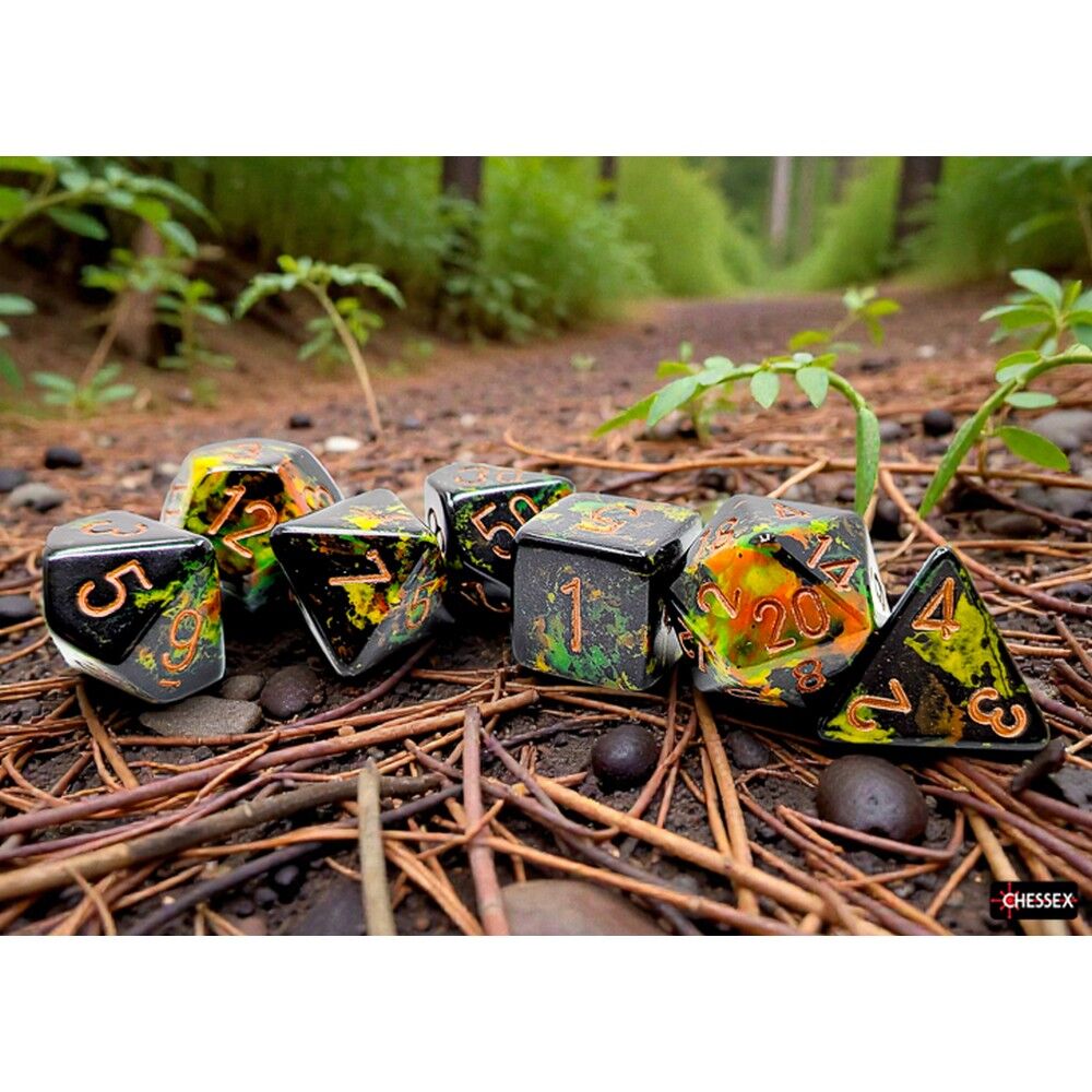 CHX 24405 Brush Polyhedral Deep Forest/gold 7-Die Set