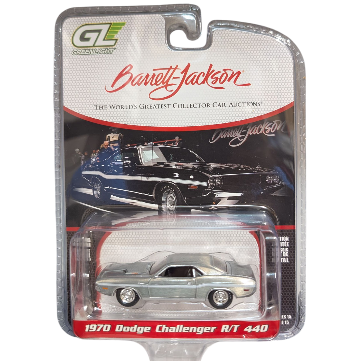 RAW CHASE: 1970 Dodge Challenger R/T 440, Barrett Jackson S15, 1:64 Scale Diecast