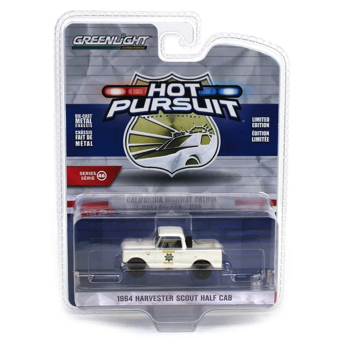 1964 Harvester Scout Half Cab, Police Car, Hot Pursuit, 1:64 Scale Diecast Car