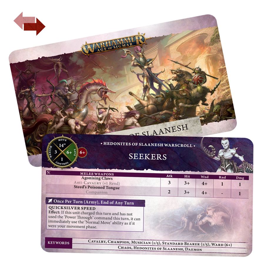 Warhammer Age of Sigmar 83-71, Warscroll Cards: Hedonites of Slaanesh