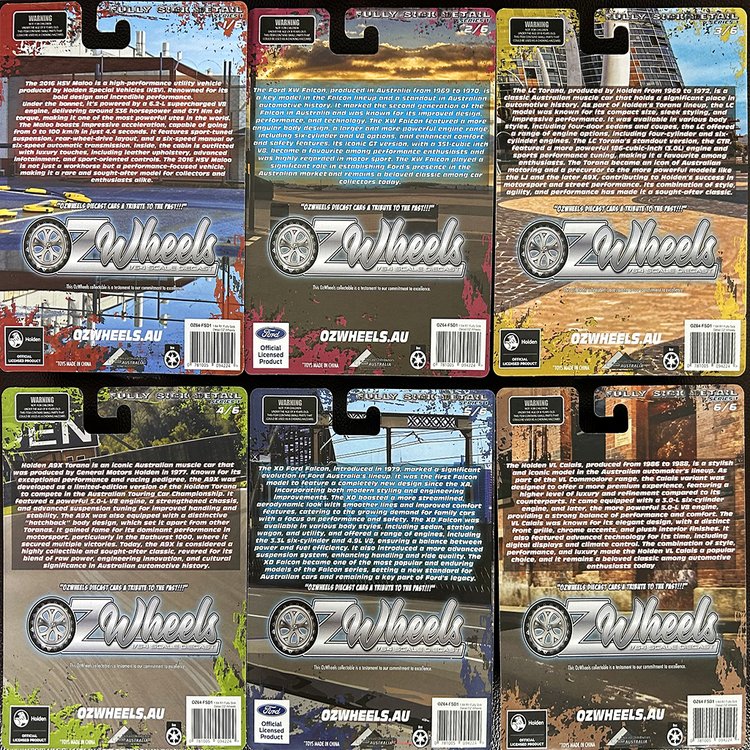 Oz Wheels Fully Sick Detail FSD's Series 1 - 6 Car Set - 1:64 Scale Diecast