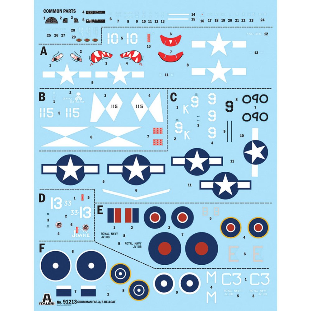 ITALERI GRUMMAN HELLCAT F6 F-3, 1:72 Scale Model Kit
