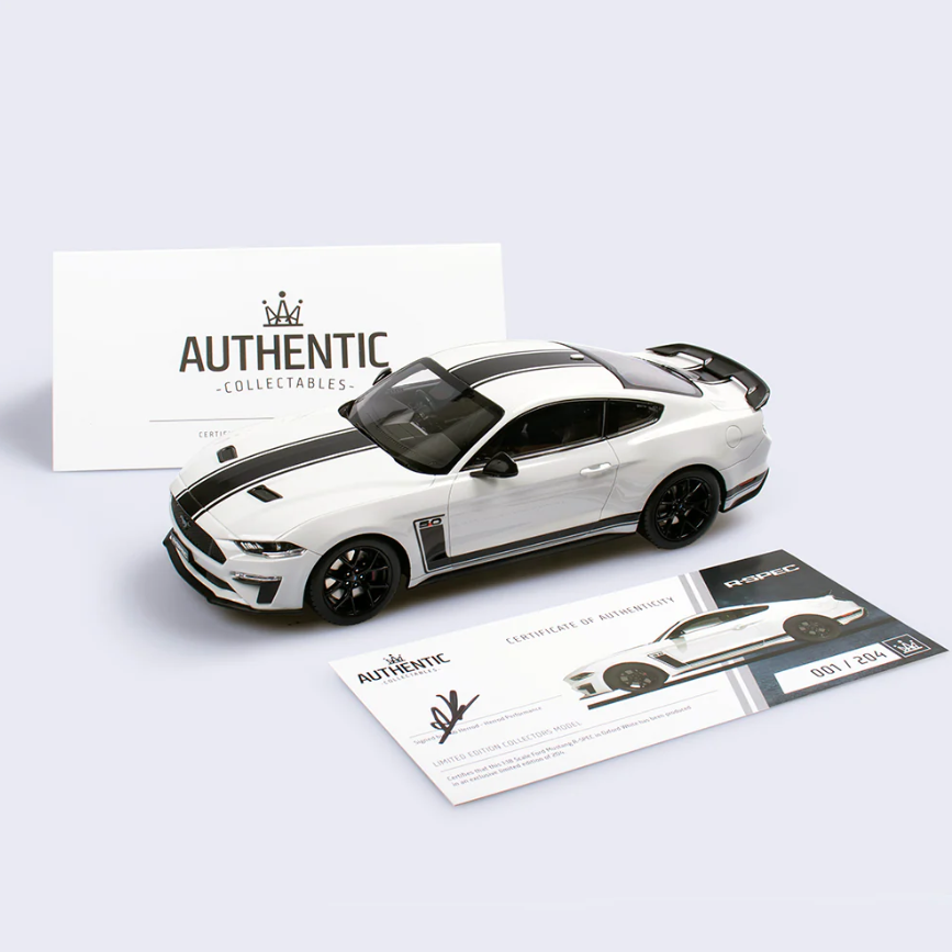 Authentic Collectables Ford Mustang R-SPEC - Oxford White, 1:18 Scale Diecast Car