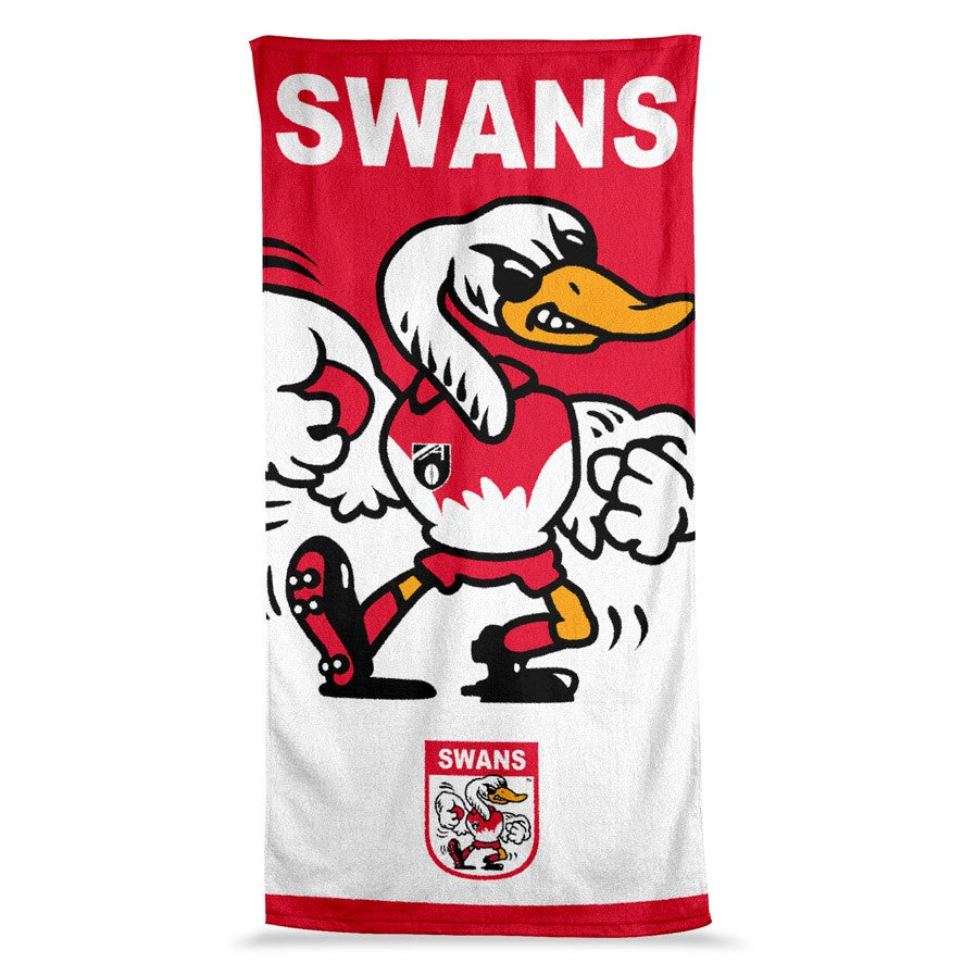 SYDNEY SWANS MASCOT JUMBO BEACH TOWEL