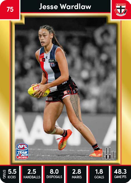 2023 Teamcoach AFLW GOLD Parallel Cards - Cards 1 to 90 - Pick Your Card