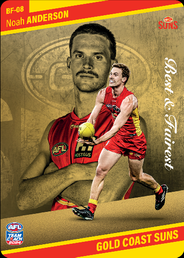 Noah Anderson, BF-08, GOLD Best & Fairest, 2024 Teamcoach AFL