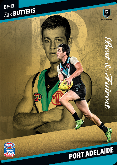 Zak Butters, BF-13, GOLD Best & Fairest, 2024 Teamcoach AFL