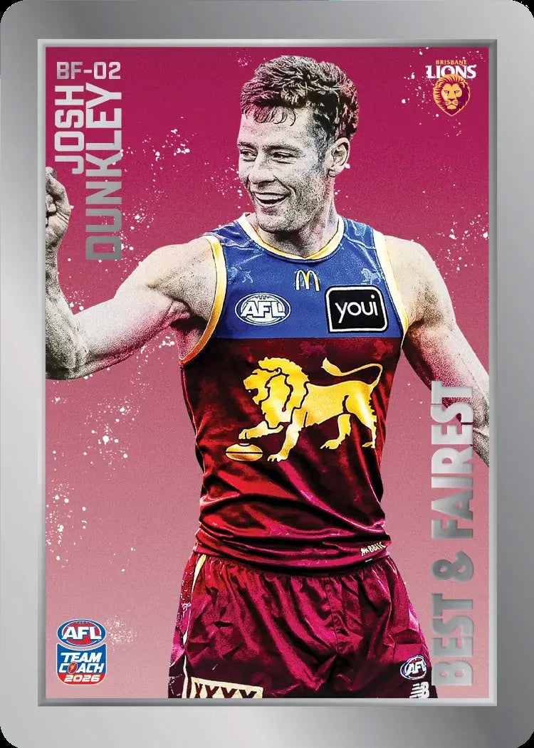 2026 Teamcoach AFL Silver Best & Fairest Cards - Cards BF-01 to BF-18 - Pick Your Card