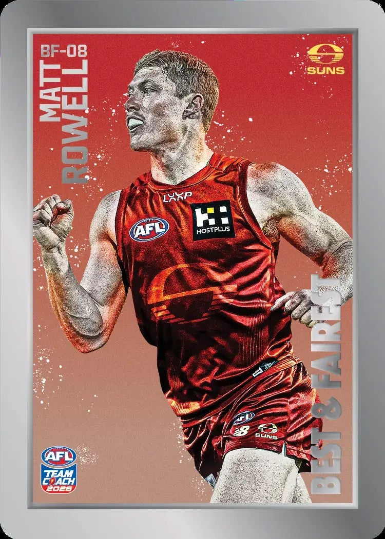 2026 Teamcoach AFL Silver Best & Fairest Cards - Cards BF-01 to BF-18 - Pick Your Card