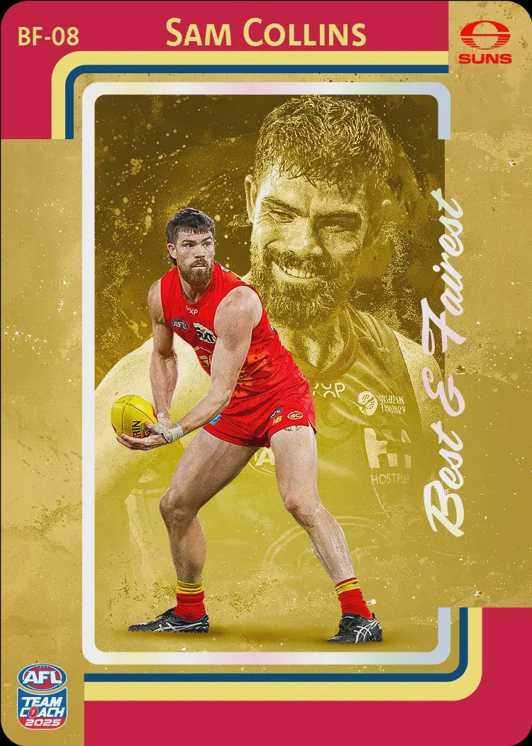 Sam Collins, BF-08, GOLD Best & Fairest, 2025 Teamcoach AFL