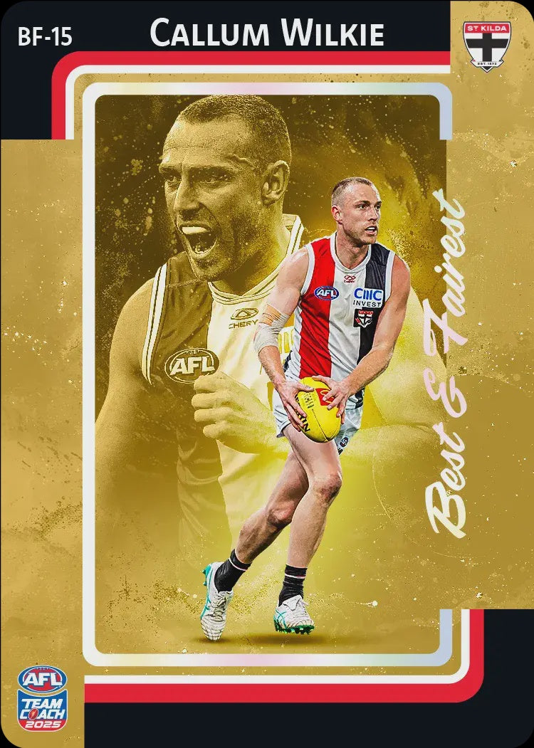 Callum Wilkie, BF-15, GOLD Best & Fairest, 2025 Teamcoach AFL