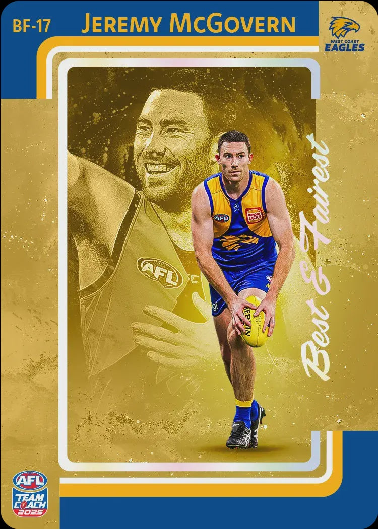 Jeremy McGovern, BF-17, GOLD Best & Fairest, 2025 Teamcoach AFL