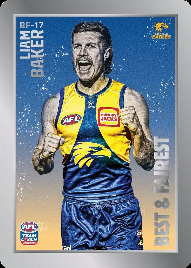 2026 Teamcoach AFL Silver Best & Fairest Cards - Cards BF-01 to BF-18 - Pick Your Card