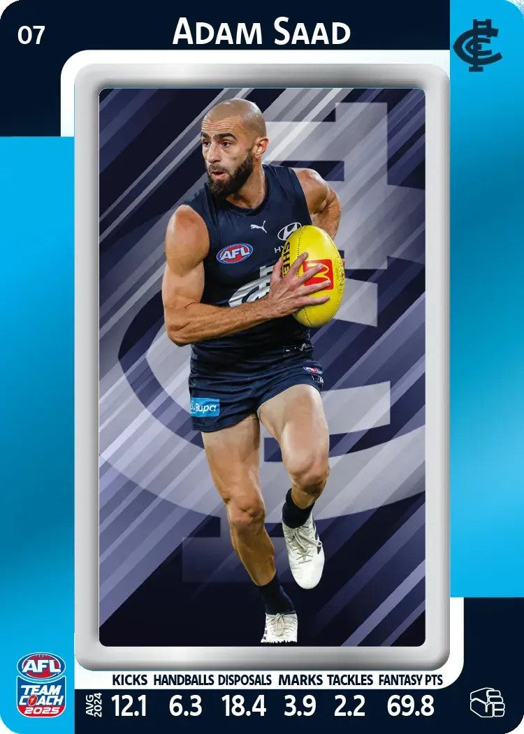 Adam Saad, #07, Blue Parallel, 2025 Teamcoach AFL
