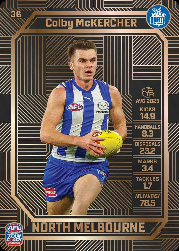 Colby McKercher, #36, Bronze, 2026 Teamcoach AFL