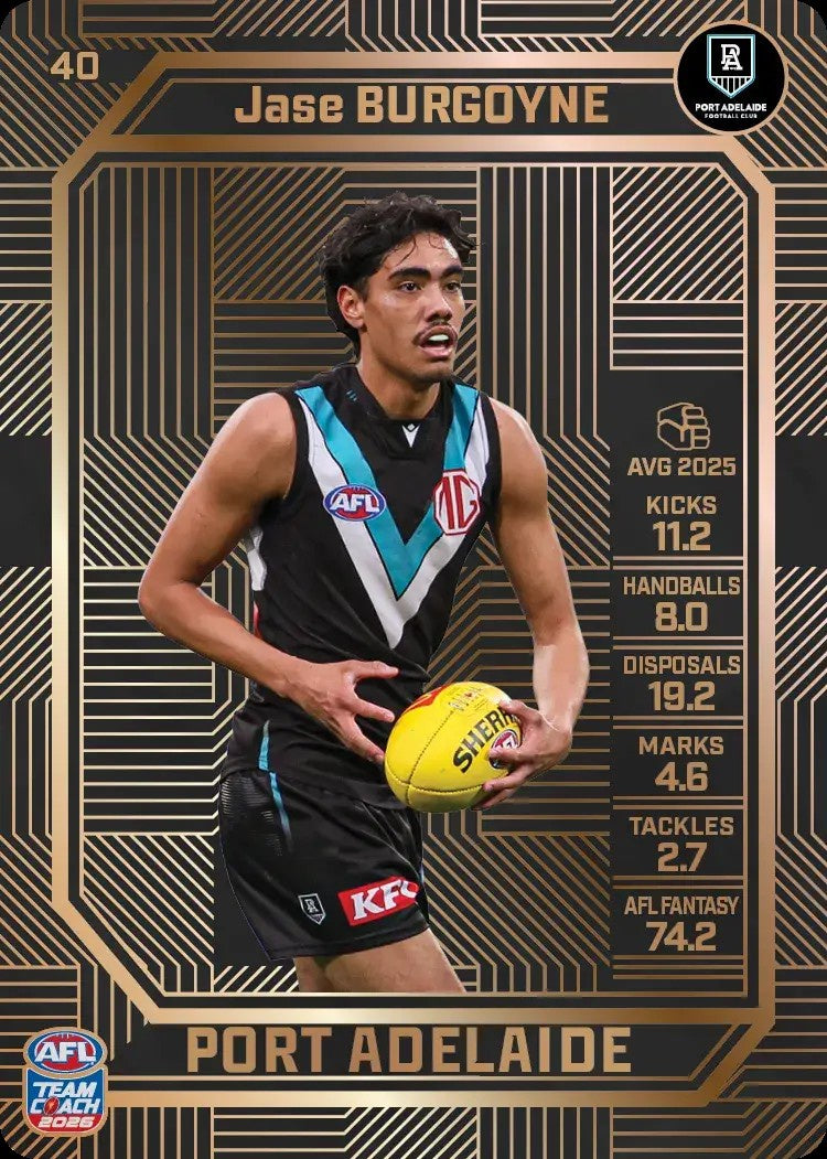 Jase Burgoyne, #40, Bronze, 2026 Teamcoach AFL