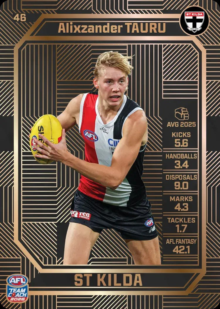 Alixzander Tauru, #46, Bronze, 2026 Teamcoach AFL