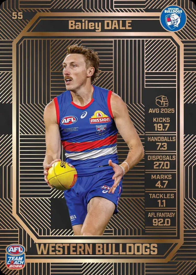 Bailey Dale, #55, Bronze, 2026 Teamcoach AFL
