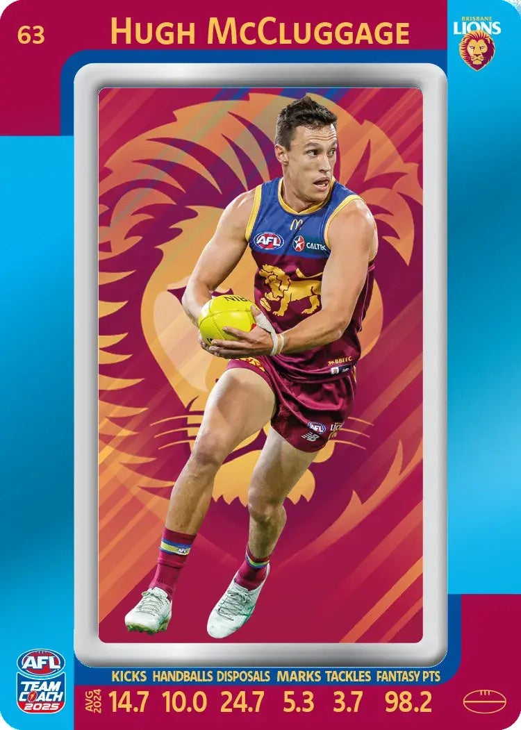 Hugh McCluggage, #63, Blue Parallel, 2025 Teamcoach AFL