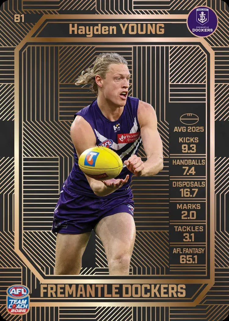 Hayden Young, #81, Bronze, 2026 Teamcoach AFL