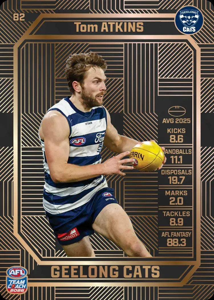 Tom Atkins, #82, Bronze, 2026 Teamcoach AFL