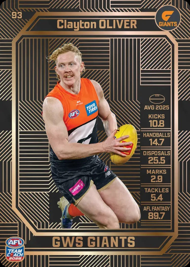 Clayton Oliver, #93, Bronze, 2026 Teamcoach AFL