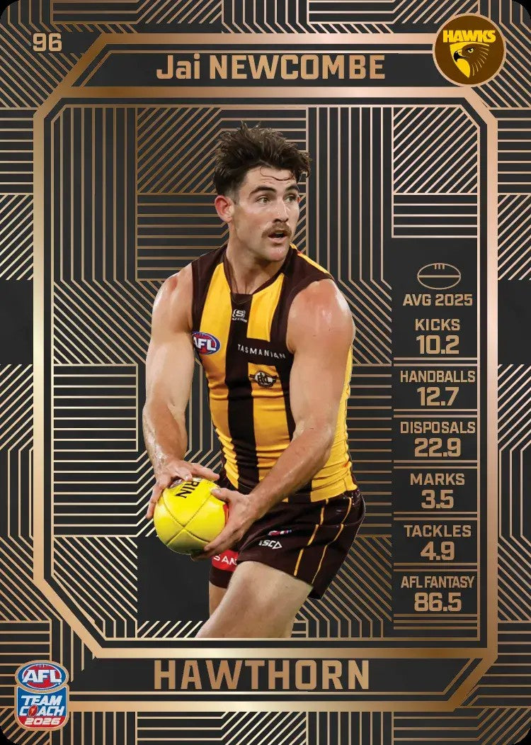 Jai Newcombe, #96, Bronze, 2026 Teamcoach AFL
