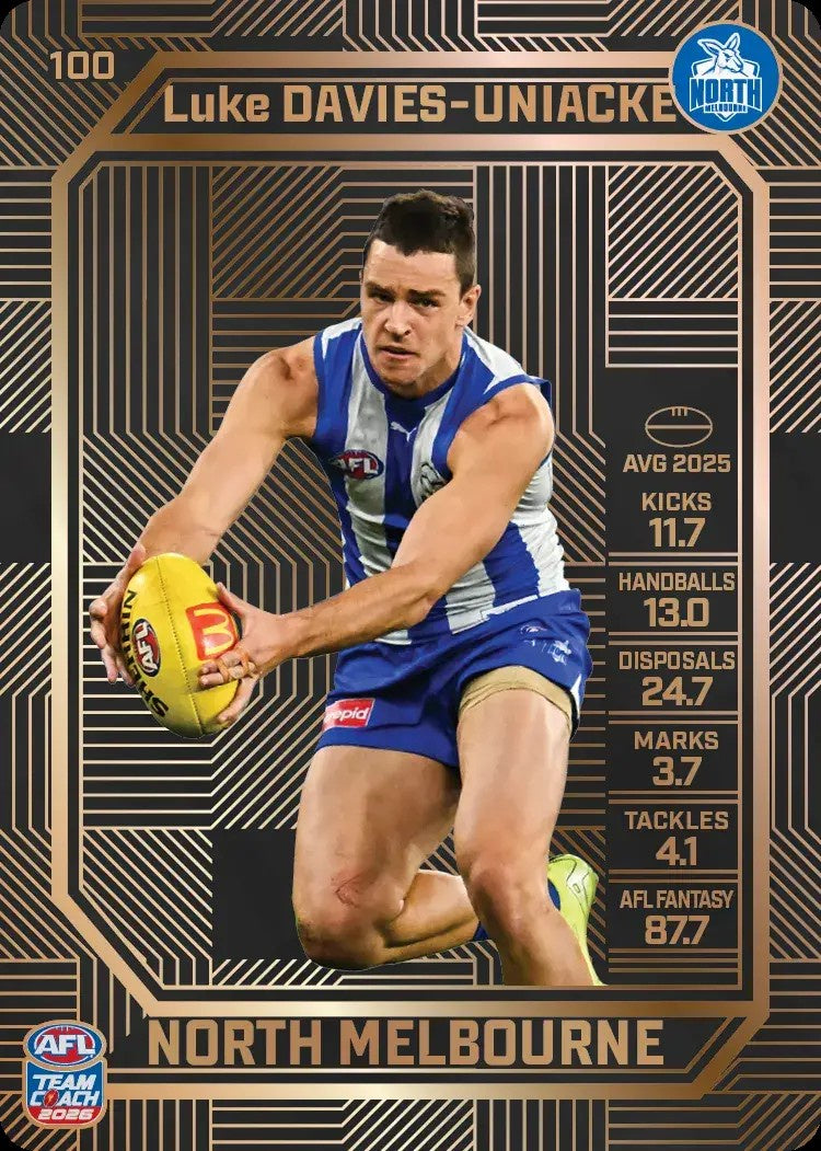 Luke Davies-Uniacke, #100, Bronze, 2026 Teamcoach AFL