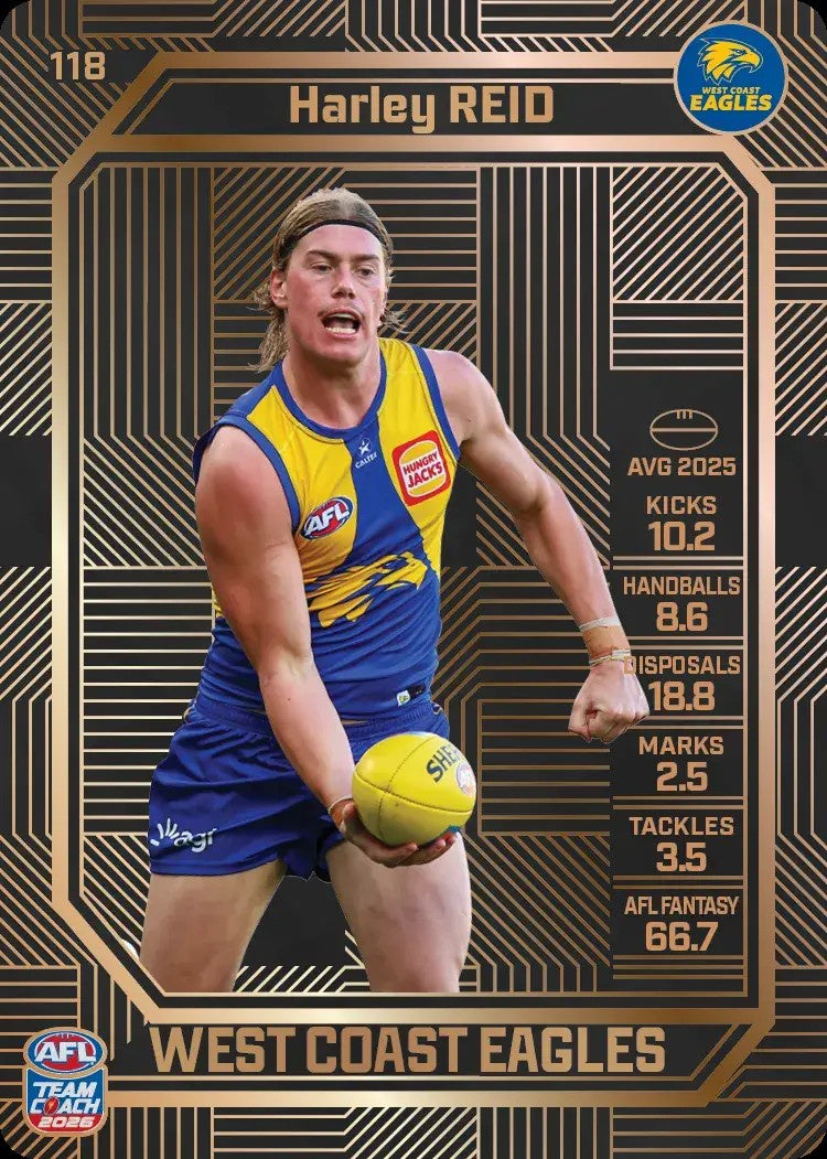 Harley Reid, #118, Bronze, 2026 Teamcoach AFL