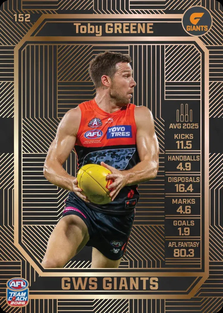 Toby Greene, #152, Bronze, 2026 Teamcoach AFL