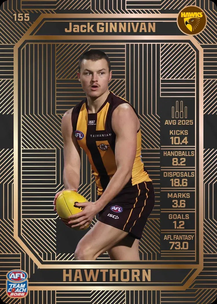 Jack Ginnivan, #155, Bronze, 2026 Teamcoach AFL